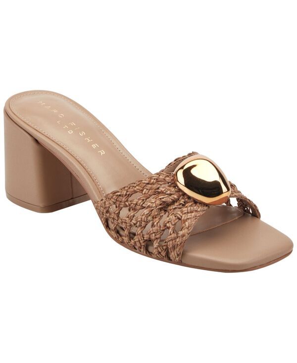 【送料無料】 マーク・フィッシャー レディース スリッポン・ローファー シューズ Womens Farrel Ornamented Woven SlipOn Block Heel Sandals Na