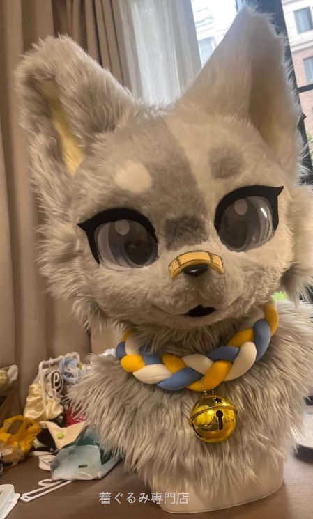 狼　犬　猫　着ぐるみ ヘッド全頭　ヘッド ケモノ ファースーツ ぬいぐるみ コスプレ コスチューム Kurumi 一点物 D3
