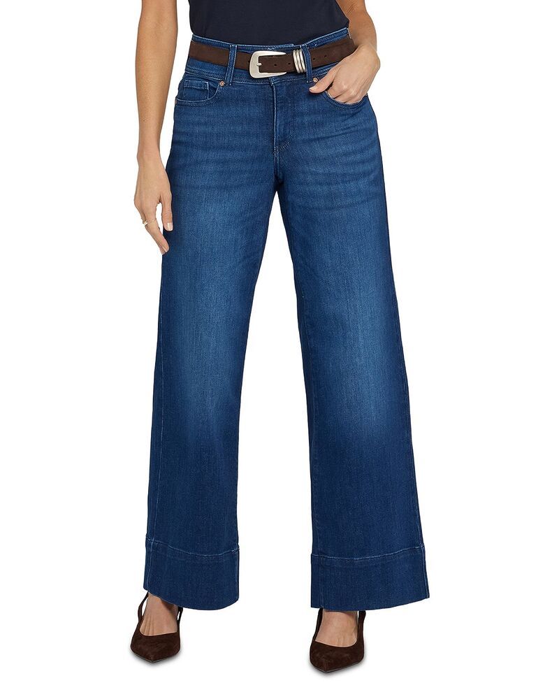 エヌワイディージェイ レディース ボトムス デニムパンツ ワイドレッグ ジーンズ NYDJ Teresa High Rise Wide Leg Double Button Jeans in Deep