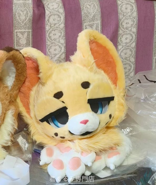 狼　犬　猫　着ぐるみ ヘッド全頭　ヘッド ケモノ ファースーツ ぬいぐるみ コスプレ コスチューム Kurumi 一点物 D11