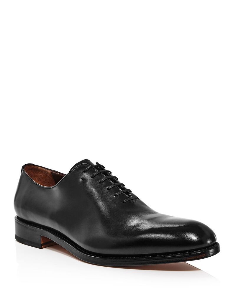 フェラガモ メンズ シューズ スニーカー オックスフォード レザー FERRAGAMO Mens Angiolo Leather Plain Toe Oxfords Nero