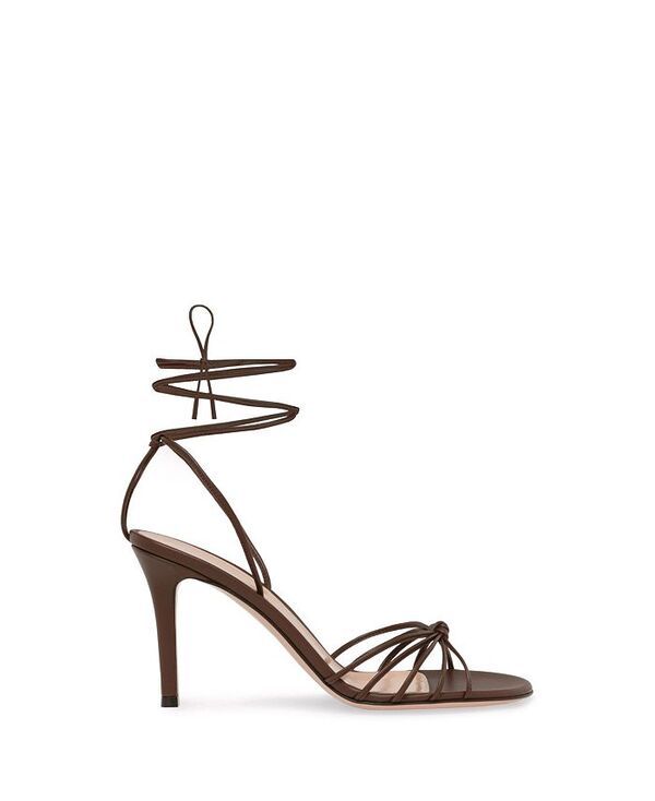 ジャンヴィト ロッシ レディース シューズ サンダル Gianvito Rossi Womens Gwyneth 85 Sandals Brown Leather ブラウン｜詳細画像