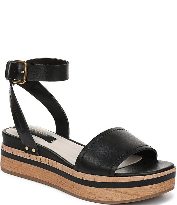フランコサルト レディース シューズ サンダル プラットフォーム アンクル レザー Franco Sarto Hava Leather Ankle Wraplatform Wedge Sandals