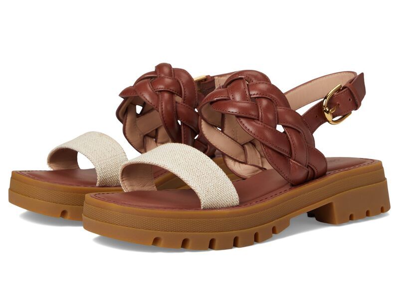 コールハーン レディース シューズ ヒール サンダル Cole Haan Cressida Lug Sandal Natural CanvasDark Cuoio Leather