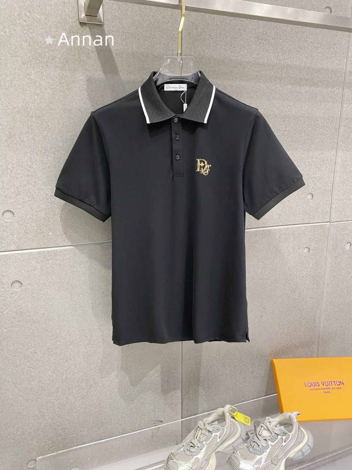 破格 可愛 美新品 タグ付 CHRISTIAN DIOR クリスチャン ディオールポロシャツ 半袖シャツ POLO メンズ レディース ユニセックス カジュアル