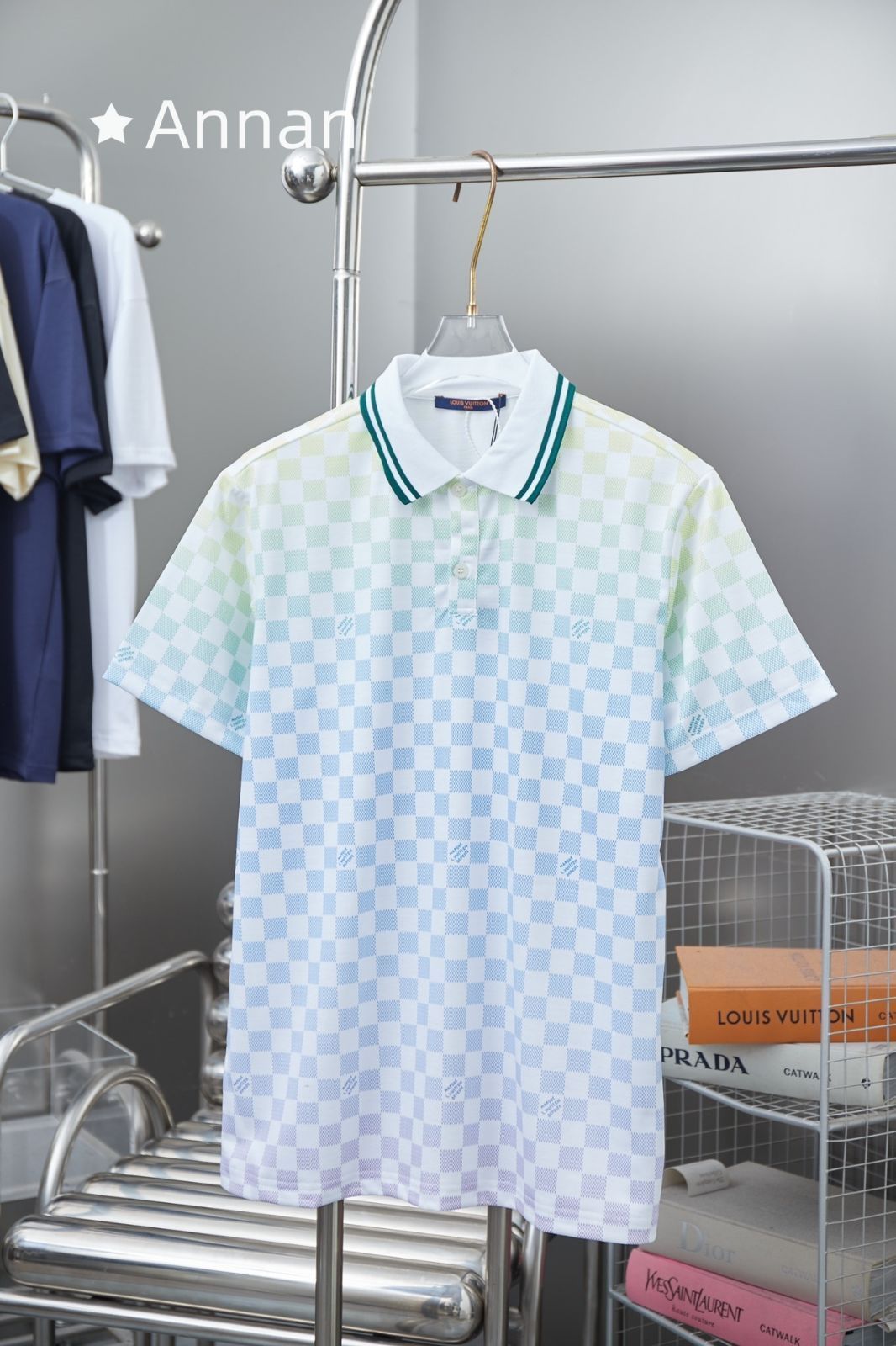 状態良 新品 タグ付 LV LOUIS VUITTON ルイヴィトン ポロシャツ 半袖シャツ POLO メンズ レディース ユニセックス カジュアル