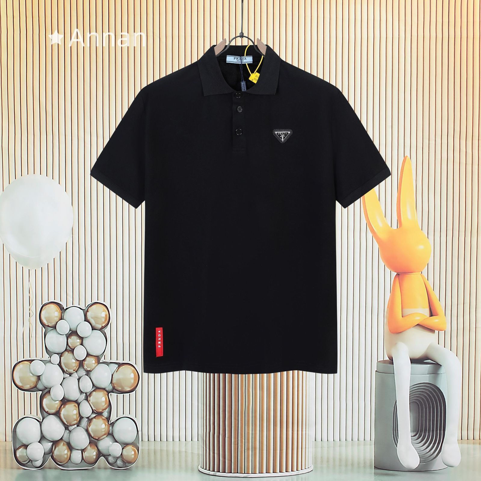 【極美品 現行型】新品 タグ付 PRADA プラダ ポロシャツ 半袖シャツ POLO メンズ レディース ユニセックス カジュアル