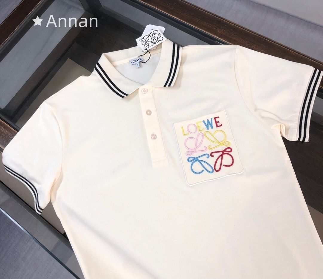 新品同様 人気 人気商品新品 タグ付 LOEWE ロエベ ポロシャツ 半袖シャツ POLO メンズ レディース ユニセックス カジュアル