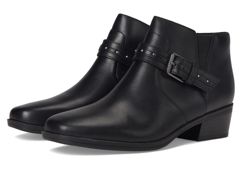 クラークス レディース シューズ ヒール Clarks Danyelle Wish Black Leather ブラック