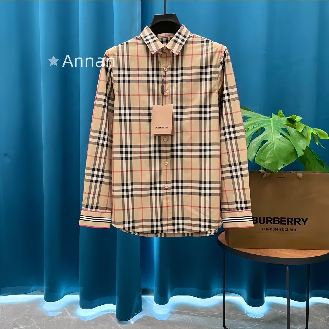 可愛 本日特価 超美品 新品 タグ付 BURBERRY バーバリー 長袖シャツ メンズ レディース ユニセックス カジュアル