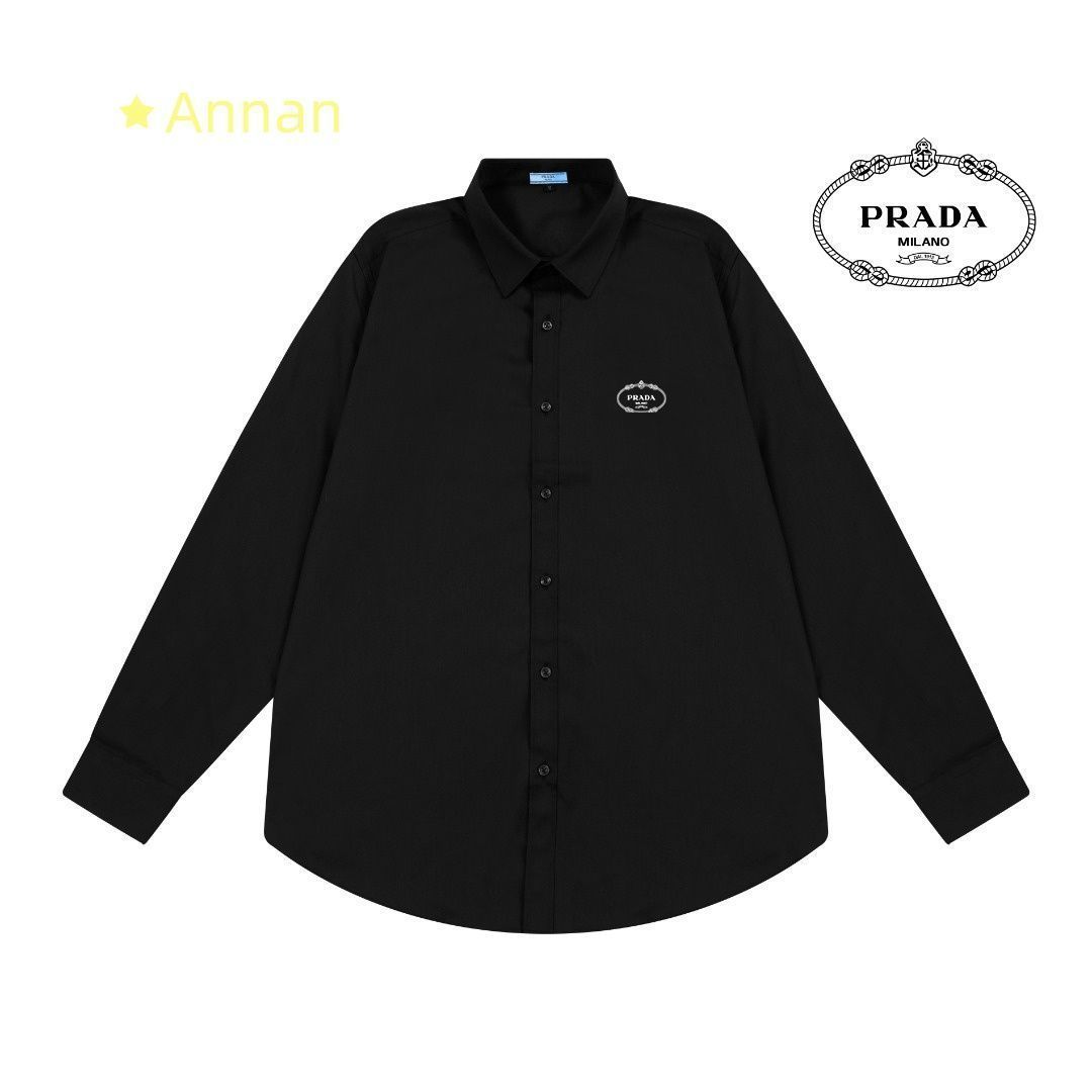 可愛 本日特価 超美品 新品 タグ付 PRADA プラダ 長袖シャツ メンズ レディース ユニセックス カジュアル