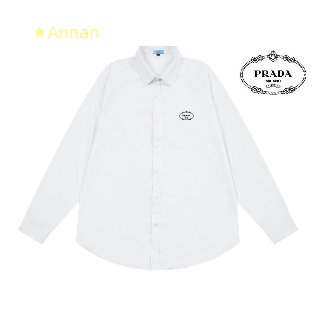 可愛 本日特価 超美品 新品 タグ付 PRADA プラダ 長袖シャツ メンズ レディース ユニセックス カジュアル