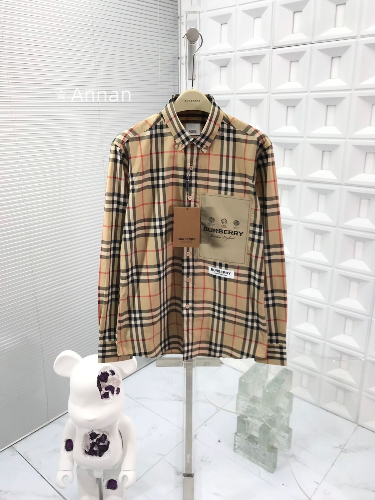 人気 極美品新品 タグ付 BURBERRY バーバリー 長袖シャツ メンズ レディース ユニセックス カジュアル
