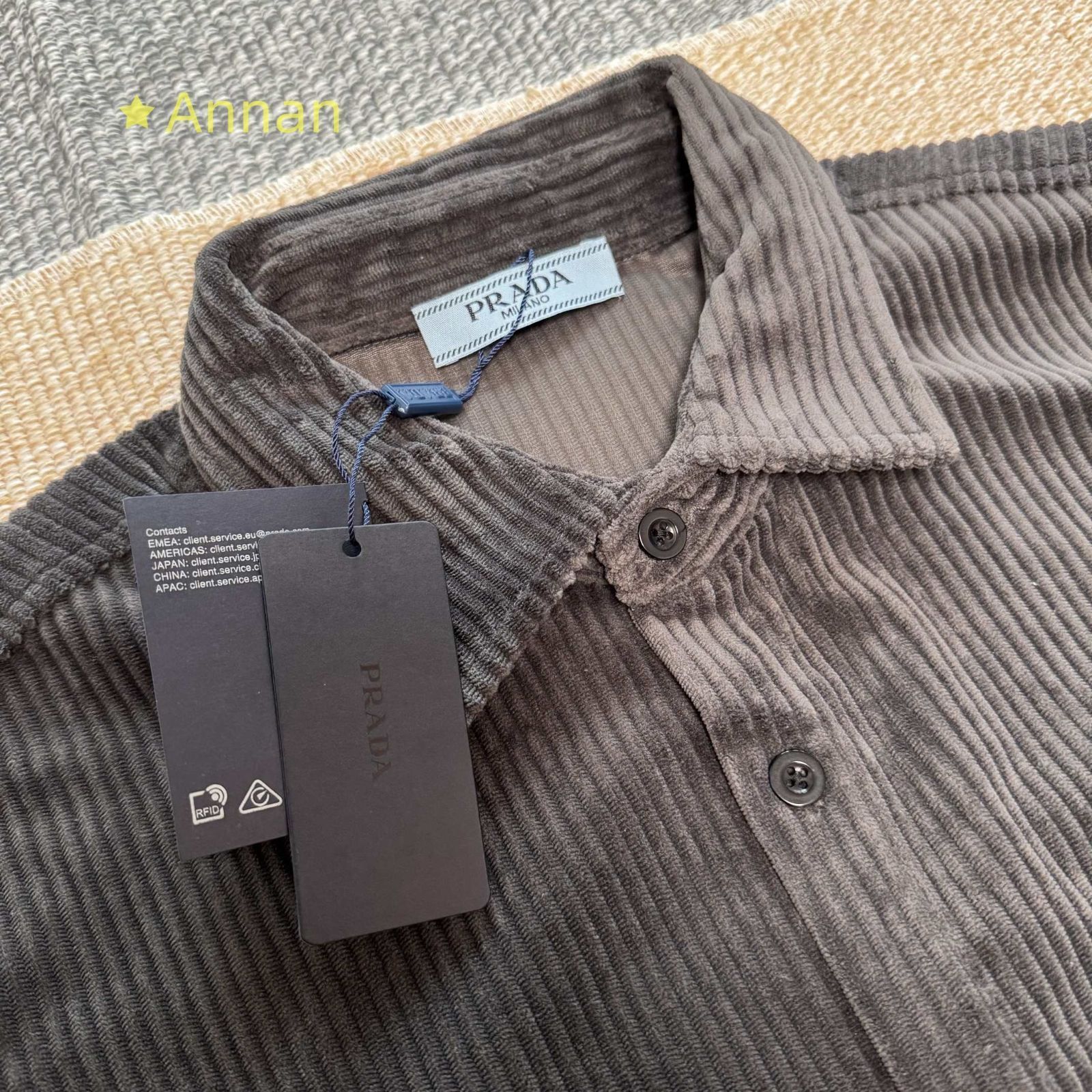 最終値下げ！新品 タグ付 PRADA プラダ 長袖シャツ メンズ レディース ユニセックス カジュアル