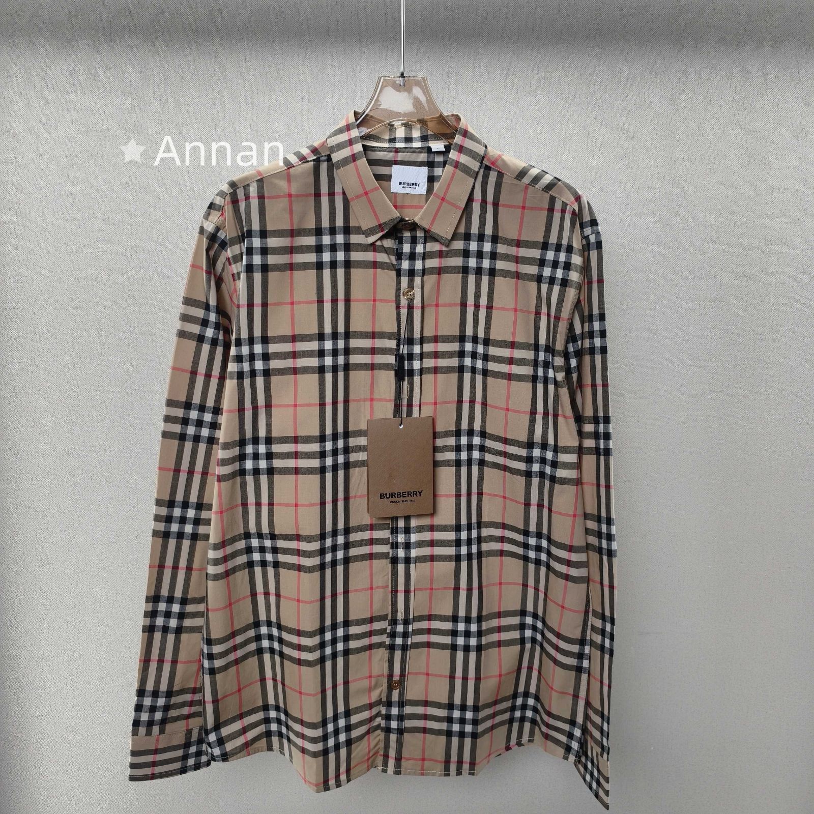 新品 本日特価 本日限定！新品 タグ付 BURBERRY バーバリー長袖シャツ メンズ レディース ユニセックス カジュアル