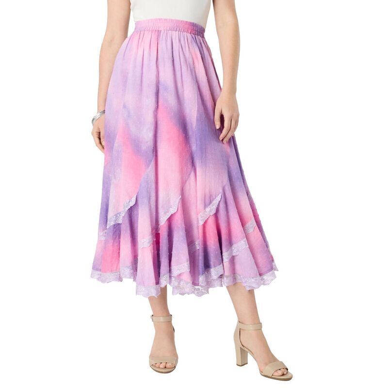 ロアマンズ レディース ボトムスカート プラスサイズ Roamans Womens Plusize French Skirt Lavender Soft Mist ラベンダー