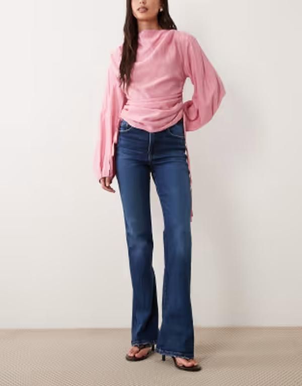 グッドアメリカン レディース ボトムス デニムパンツ ブーツカット ブーツ ジーンズ Good American softech good classic bootcut jeans in dark
