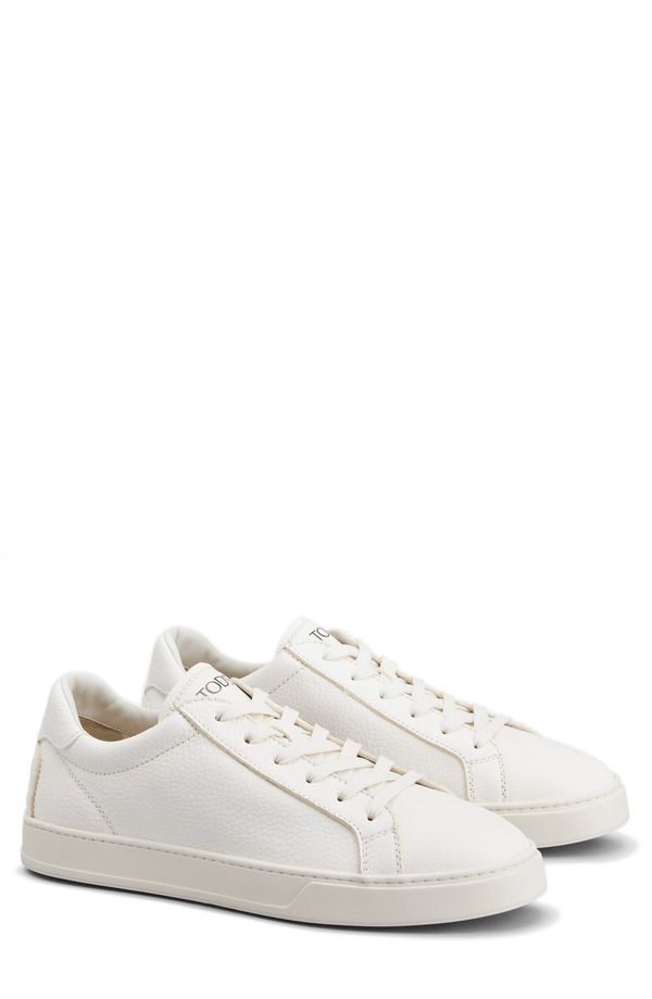 トッズ メンズ シューズ スニーカー レース レザー Tods Leather LaceUp Low Top Sneaker Bianco Latte