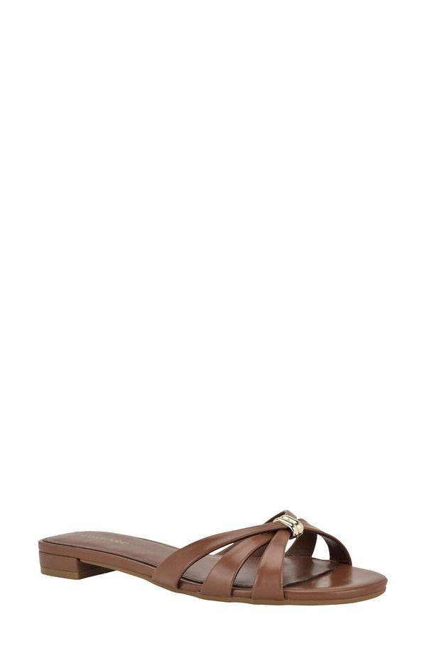 カルバンクライン レディース シューズ サンダル Calvin Klein Petula Slide Sandal Medium Brown ブラウン