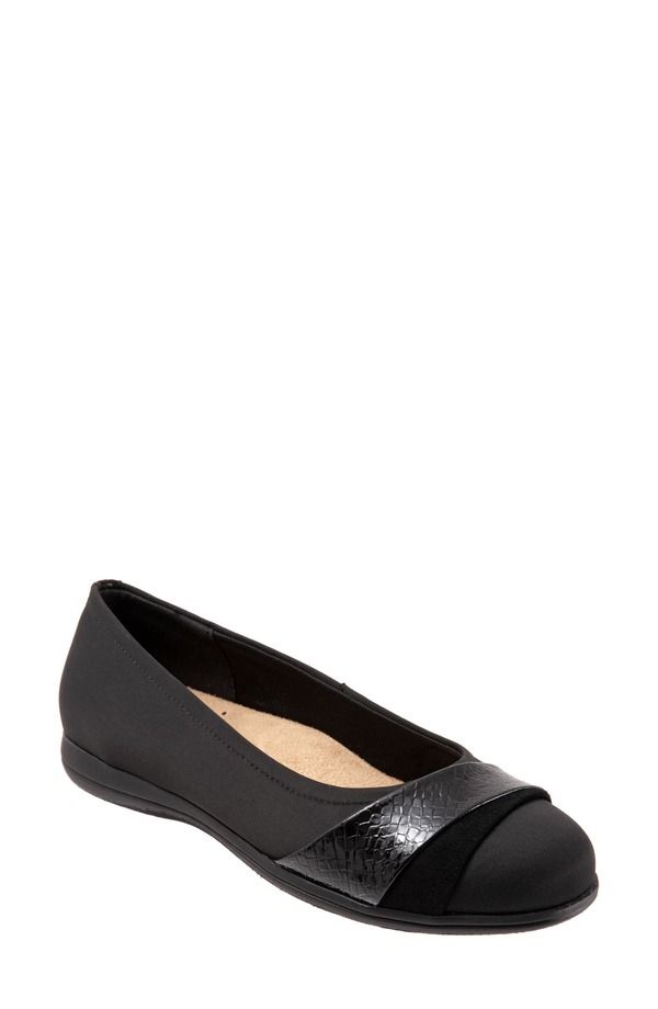 トロッターズ レディース シューズ パンプスエード レザー Trotters Danni Leather Suede Flat Black Micro ブラック