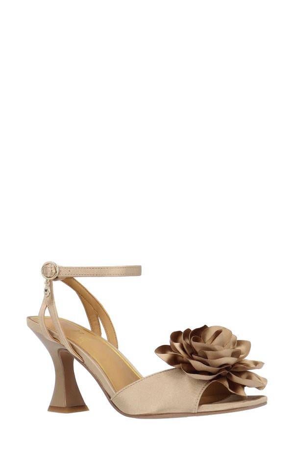 ジェイレニー レディース シューズ ヒール サンダル アンクル J Rene Pomeline Ankle Strap Sandal Beige ベージュ|詳細画像