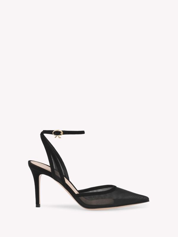 ジャンヴィト ロッシ レディース シューズ パンプス アンクル Gianvito Rossi Dorotea DOrsay 85 Ankle Pump Black Fabric ブラック