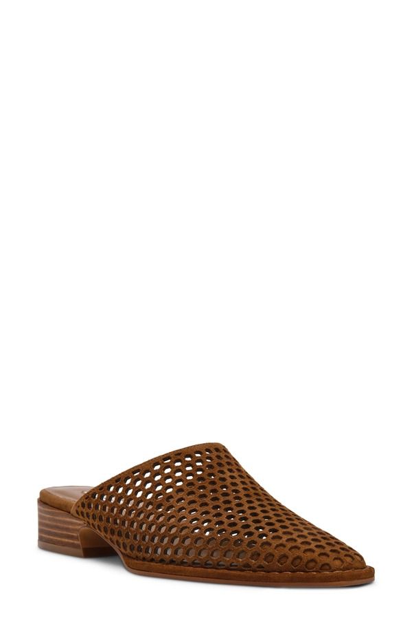 スティーブ マデン レディース シューズ ヒール Steve Madden Dessa Perforated Mule Cognac