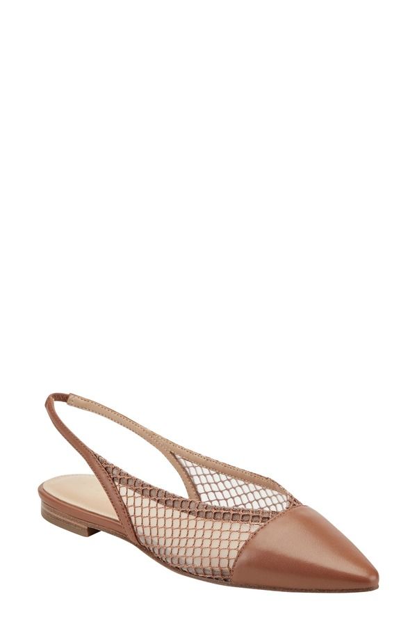 マーク・フィッシャー レディース シューズ パンプス Marc Fisher LTDavin Pointed Toe Slingback Flat Medium Brown ブラウン