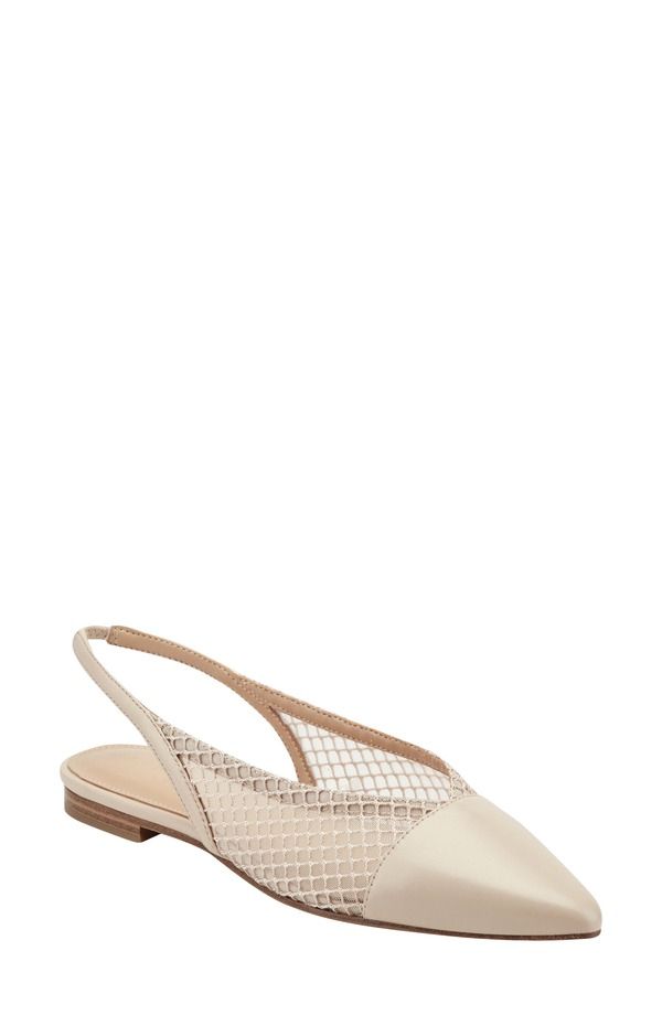 マーク・フィッシャー レディース シューズ パンプス Marc Fisher LTDavin Pointed Toe Slingback Flat Light Natural