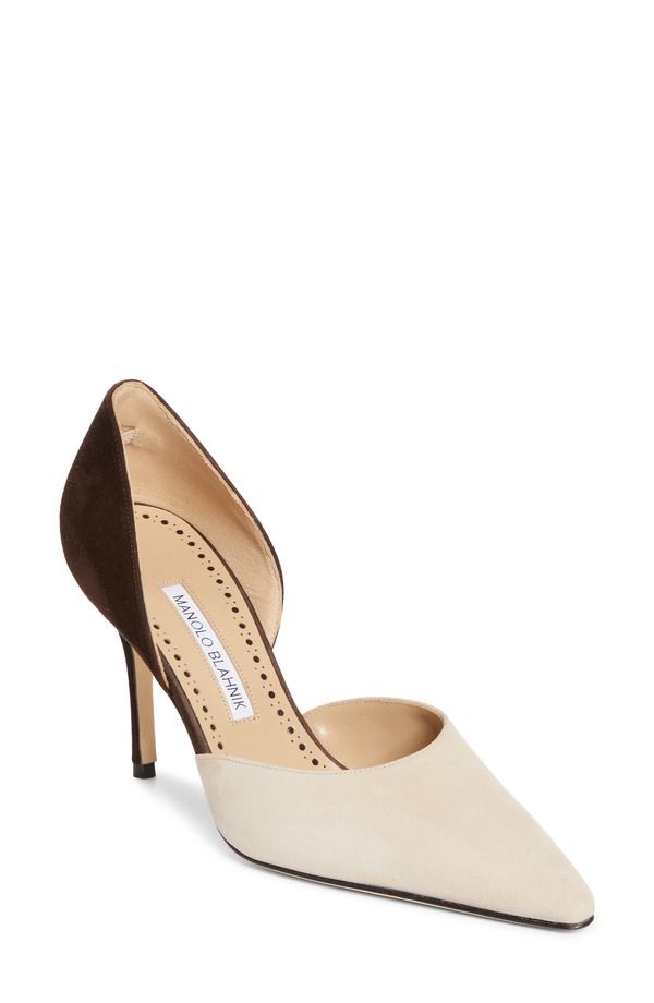 マノロ ブラニク レディース シューズ パンプス Manolo Blahnik Taylerbinu dOrsay Pump Light Beige Dark Brown ブラウン