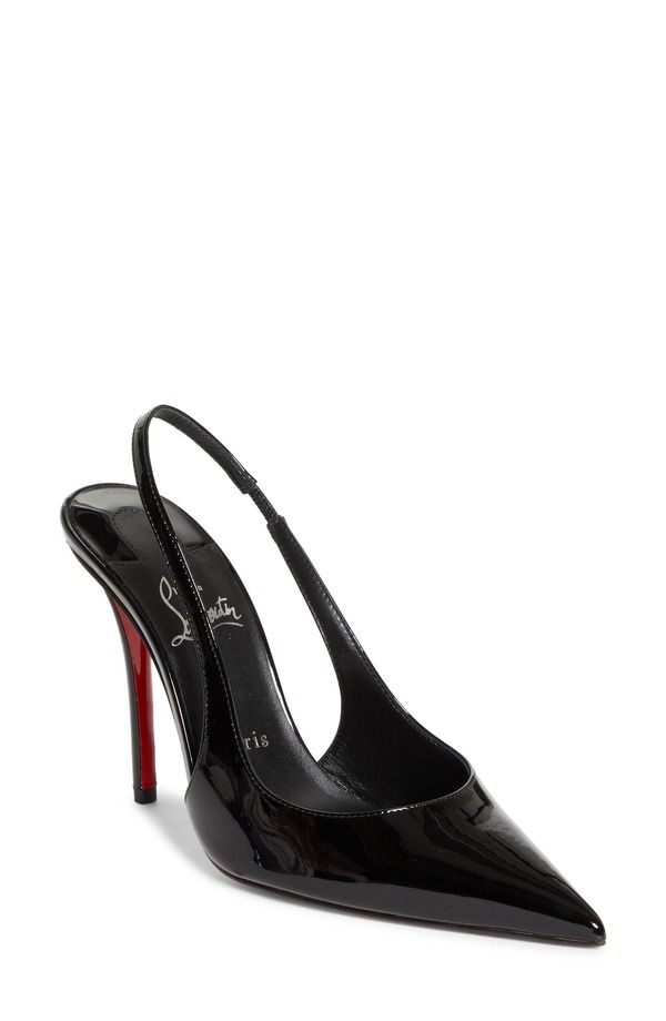 クリスチャン・ルブタン レディース シューズ パンプス Christian Louboutin Miss Z Pointed Toe Slingback Pump Black Black ブラック