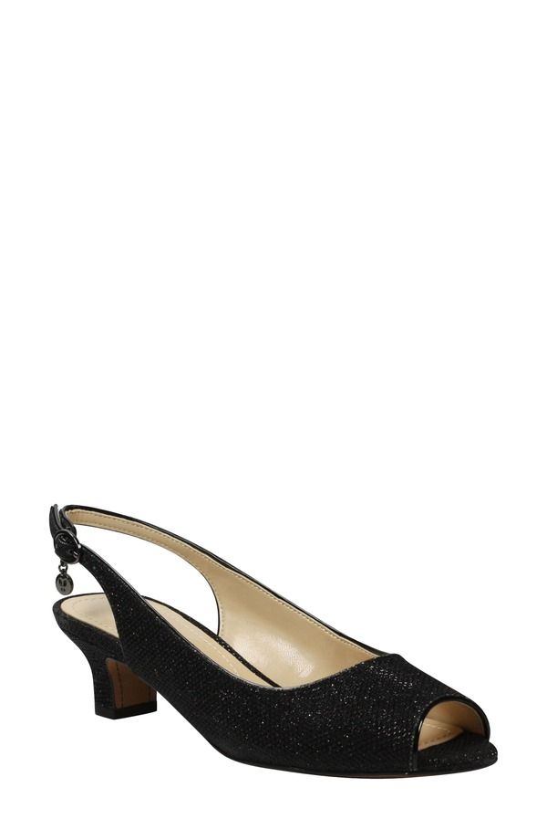 ジェイレニー レディース シューズ ヒール サンダル J Rene Jenvey Slingback Sandal Black Fabric ブラック