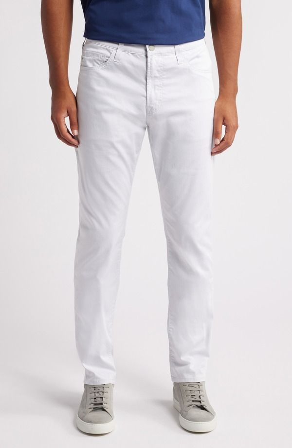 エージー メンズ ボトムス カジュアルパンツ AG Everett Commuter Performance Slim Straight Pants Almost White ホワイト