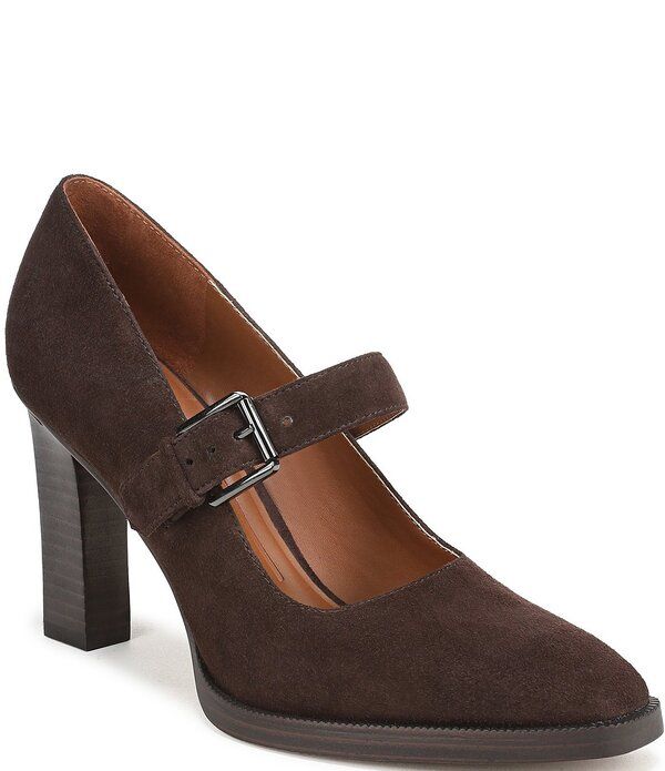 フランコサルト レディース シューズ ヒール スエード Franco Sarto Shalina Suede Mary Jane Block Heel Pumps Dark Brown ブラウン