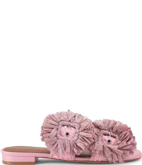 カートジェイガーロンドン レディース シューズ パンプス サンダル Kurt Geiger London Raffia Buckle Ornament Flat Slide Sandals Pink