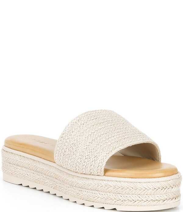 ジャンビニ レディース シューズ パンプス プラットフォーム サンダル Gianni Bini Karsten Raffia Espadrille Platform Slide Sandals Nat