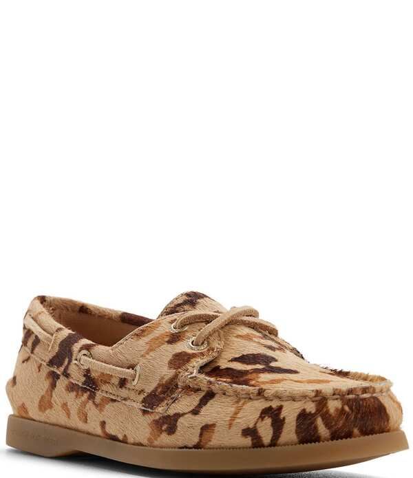 スペリー レディース シューズ パンプス プリント Sperry Womens AO 2Eye Cow Print Haircalf Boat Shoes BrownMulti ブラウン