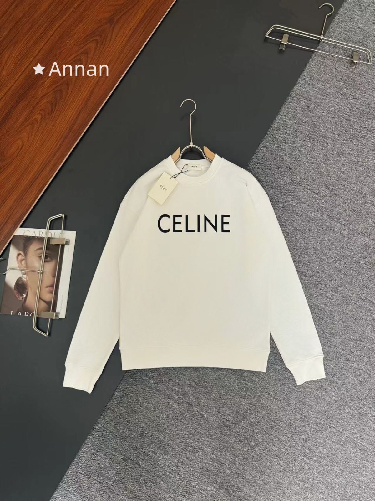 お洒落 極美品 新品 タグ付 CELINE セリーヌ パーカー 長袖Tシャツ トップス シンプルフード付きパーカー ユニセックス