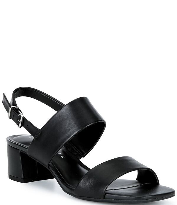 アレックスマリー レディース シューズ ヒール サンダル レザー Alex Marie Barb Leather Double Banded Block Heel Sandals Black ブラック
