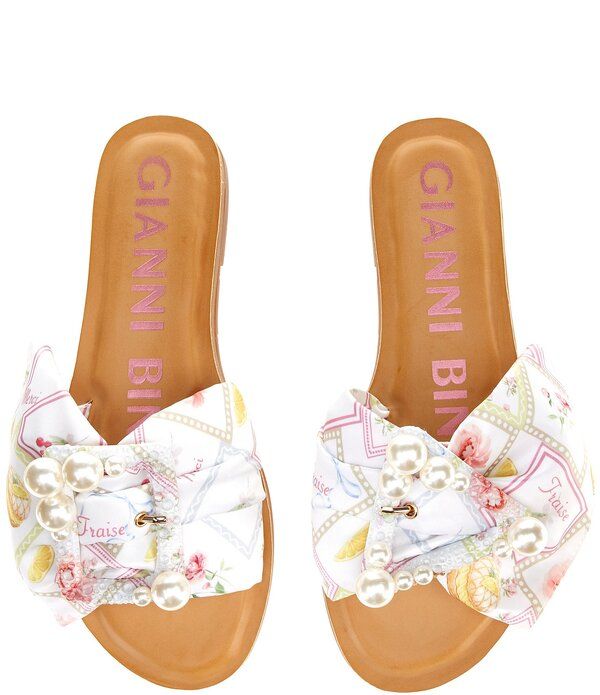 ジャンビニ レディース シューズ パンプス フラワー柄 プリント サンダル フラワー Gianni Bini Jewel Floral Postcard Print Mismatched Pearl
