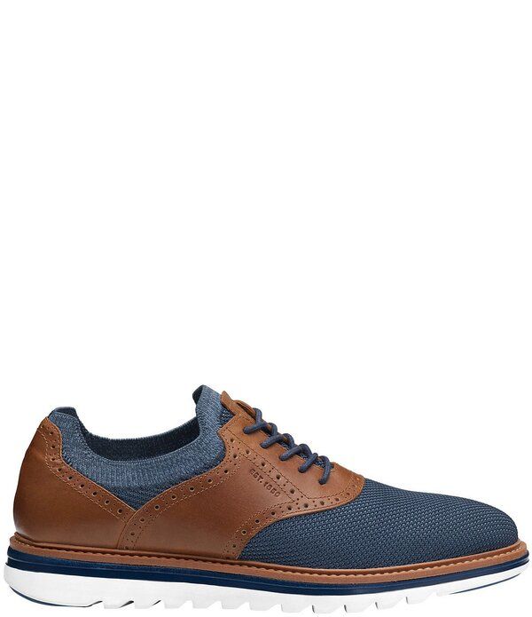ジョンストンアンドマーフィー メンズ シューズ オックスフォード ニット Johnston Murphy Mens Braxton Knit Saddle Oxfords NavyCognac ネイビ