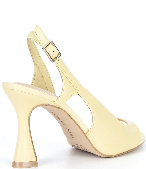 ジャンビニ レディース シューズ ヒール サンダル レザー Gianni Bini Hines Leather Slingback Dressandals Buttercream