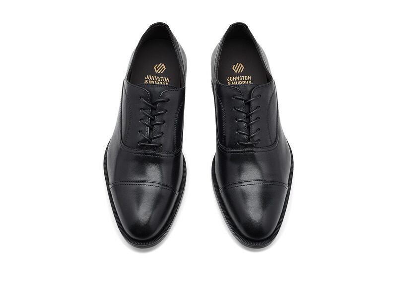 ジョンストンアンドマーフィー メンズ シューズ オックスフォード キャップ Johnston Murphy Conlin Cap Toe Black Full Grai ブラック