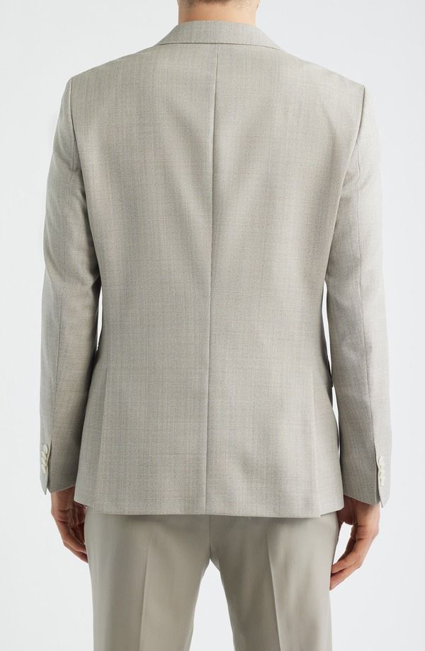 ボス メンズ アウター ジャケット・ブルゾン スリムフィット ウール コート BOSS Hutson Slim Fitan Mlange Virgin Wool Sport Coat Open Whi