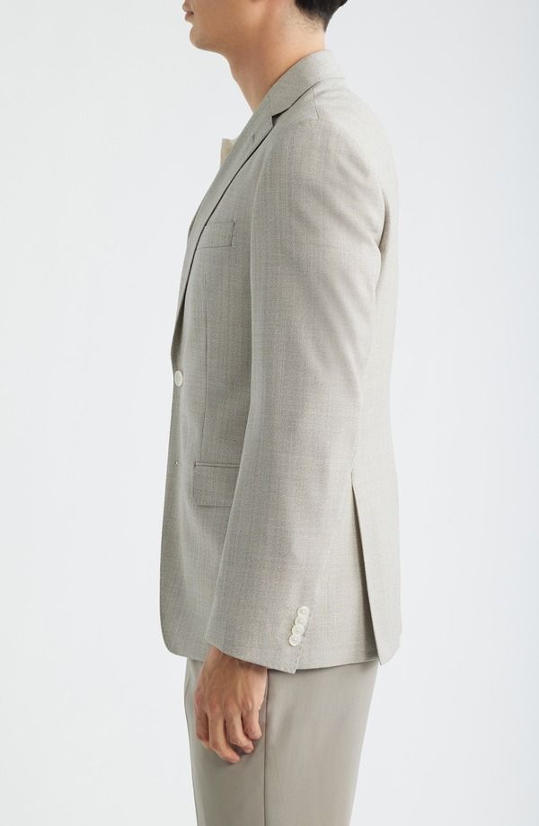 ボス メンズ アウター ジャケット・ブルゾン スリムフィット ウール コート BOSS Hutson Slim Fitan Mlange Virgin Wool Sport Coat Open Whi