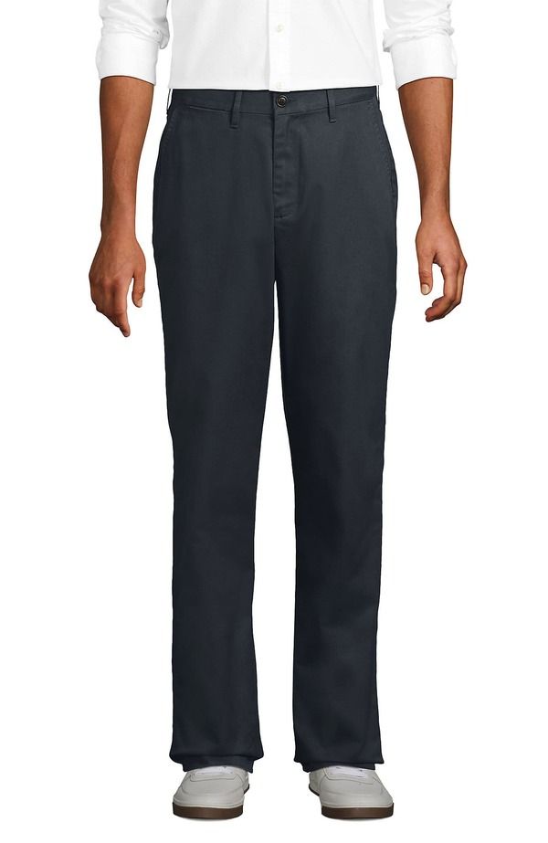 ランズエンド メンズ ボトムス カジュアルパンツ Lands End Travel Kit Comfort Waist Athletic Fit Chino Pant Steel Gray グレー