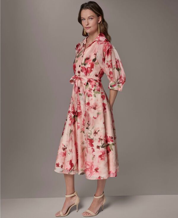 ダナ キャラン ニューヨーク レディース トップス シャツ プリント Donna Karanew York Womens Printed Collared Neck Shirt Dress Geran