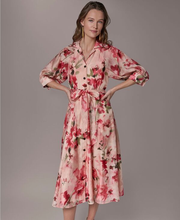 ダナ キャラン ニューヨーク レディース トップス シャツ プリント Donna Karanew York Womens Printed Collared Neck Shirt Dress Geran