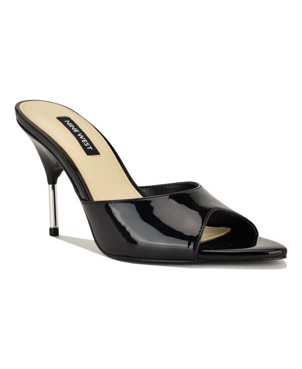 ナインウェスト レディース シューズ スリッポン・ローファー サンダル Nine West Womens Vella SlipOn Metal Stiletto Dressandals Black P