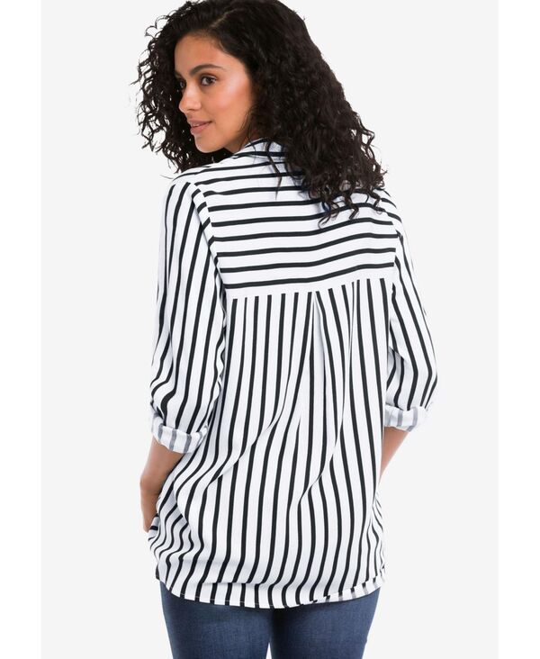 Ellos レディース トップス シャツ ellos Womens Button Placket Popover Tunic White ホワイト